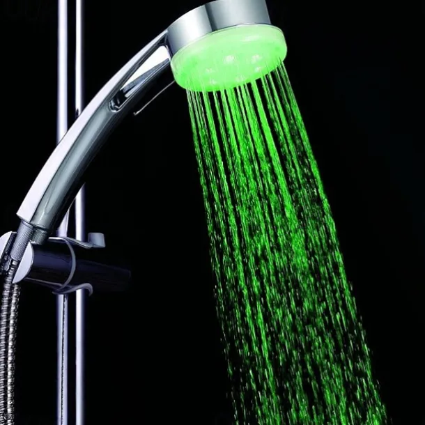LED Shower Head Color Changing 2 Water Mode 7 Color Glow Light Automatically Changing Handheld Showerhead