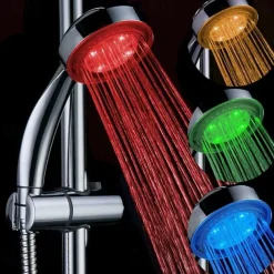 LED Shower Head Color Changing 2 Water Mode 7 Color Glow Light Automatically Changing Handheld Showerhead