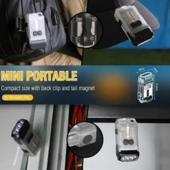 LED Small Powerful EDC Flashlight with Warm White Red Light,Bright 1200LM USB C Rechargeable 10 Modes Mini Pocket Keychain Flash Light with Clip IP67 Waterproof