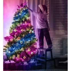 LED Smart Light Tuya Intelligent Point Control Leather Wire Light, IP68 Waterproof Christmas Tree Lights WiFi-Controlled Colorful LED Light String USB Power Supply with Remote Control