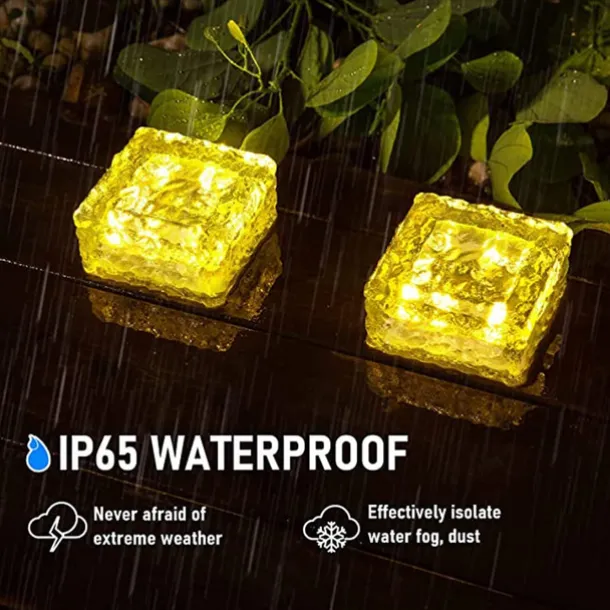 LED Solar Ice Cube Landscape Light Outdoor Ground Lights Waterproof Floor Tile Light For Garden Patio Passage Pond Outdoor Decoration Lawn Lamp