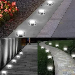 LED Solar Ground Light Outdoor Waterproof Garden Decoration Light Landscape Lawn Pathway Stairs Buried Deck Lights 12 LEDs