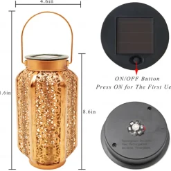 LED Solar Hanging Lights - Pathway Garden Outdoor Retro Wrought Iron Lantern, Waterproof for Balcony, Terrace, Lawn, Indoor/Outdoor Decoration 1pc