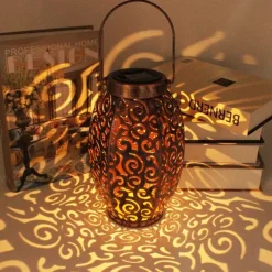 LED Solar Hanging Lights - Pathway Garden Outdoor Retro Wrought Iron Lantern, Waterproof for Balcony, Terrace, Lawn, Indoor/Outdoor Decoration 1pc