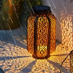 LED Solar Hanging Lights - Pathway Garden Outdoor Retro Wrought Iron Lantern, Waterproof for Balcony, Terrace, Lawn, Indoor/Outdoor Decoration 1pc