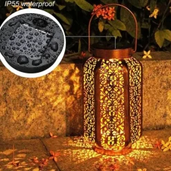 LED Solar Hanging Lights - Pathway Garden Outdoor Retro Wrought Iron Lantern, Waterproof for Balcony, Terrace, Lawn, Indoor/Outdoor Decoration 1pc