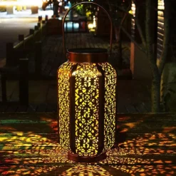 LED Solar Hanging Lights - Pathway Garden Outdoor Retro Wrought Iron Lantern, Waterproof for Balcony, Terrace, Lawn, Indoor/Outdoor Decoration 1pc