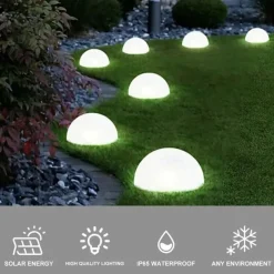 LED Solar Lawn 5-in-1 Led Solar Lights Hemisphere Solar Garden Yard Light Waterproof Outdoor for Pathway Villa Ground Landscape