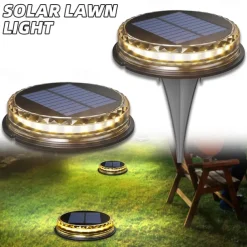 LED Solar Lawn Light Ground Lights Outdoor Waterproof In-ground Solar Lights For Landscape Walkway Lawn Steps Decks Etc