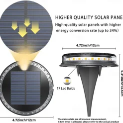 LED Solar Lawn Light Ground Lights Outdoor Waterproof In-ground Solar Lights For Landscape Walkway Lawn Steps Decks Etc