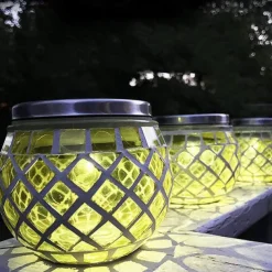 LED Solar Mosaic Glass Lamp Solar Ball Lamp Hollow Out Lamp Garden Lawn Decoration Outdoor Waterproof Landscape Lamp