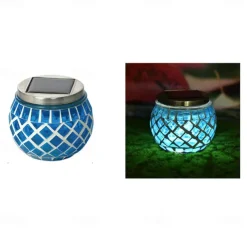 LED Solar Mosaic Glass Lamp Solar Ball Lamp Hollow Out Lamp Garden Lawn Decoration Outdoor Waterproof Landscape Lamp