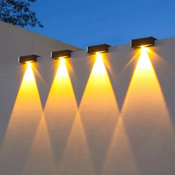 LED Solar Outdoor Lights Wall Light Fence Lights Super Bright Patio Lights Outdoor Lighting Waterproof Garden Light Balcony Fence Porch Home Decoration Solar Night Lamp