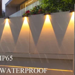 LED Solar Outdoor Lights Wall Light Fence Lights Super Bright Patio Lights Outdoor Lighting Waterproof Garden Light Balcony Fence Porch Home Decoration Solar Night Lamp