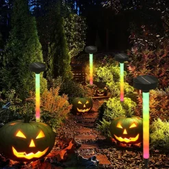 LED Solar Pathway Light, Outdoor Solar Lights RGB Changing Lawn Ground Lamp IP65 Waterproof Landscape Spotlights Garden Decoration Outdoor Lights 1PC