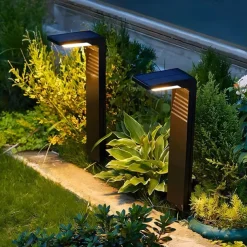 LED Solar Pathway Lights Outdoor Waterproof Bright Landscape Path Lights for Yard Patio Backyard Lawn Driveway Walkway Garden Decorative with Warm and Cool White Light