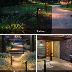 LED Solar Pathway Lights Outdoor Waterproof Bright Landscape Path Lights for Yard Patio Backyard Lawn Driveway Walkway Garden Decorative with Warm and Cool White Light