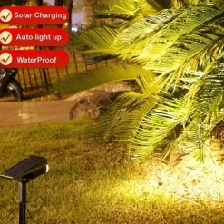 2/7LED Solar Spotlight Outdoor Waterproof Garden Courtyard Lawn Landscape Light Colorful RGB Lawn Light For Roadside Villa Park Garden Decor Light 1PC