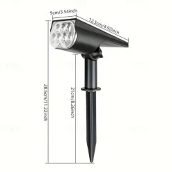 2/7LED Solar Spotlight Outdoor Waterproof Garden Courtyard Lawn Landscape Light Colorful RGB Lawn Light For Roadside Villa Park Garden Decor Light 1PC