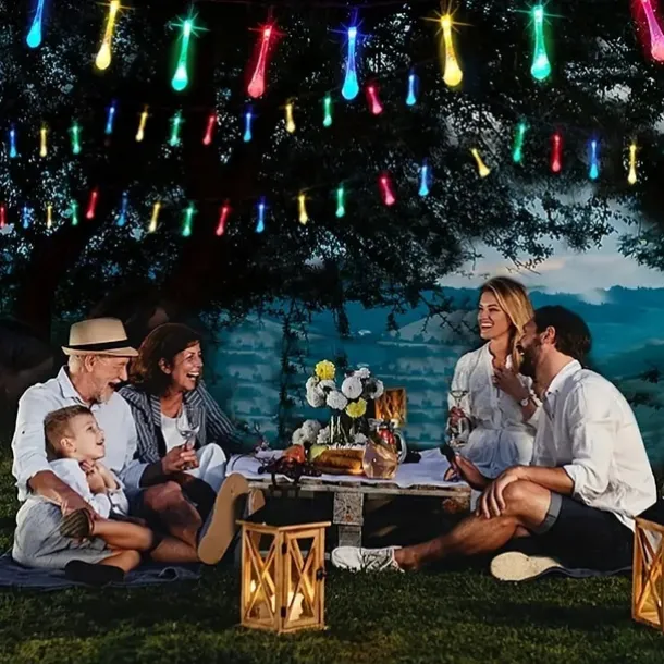 LED Solar String Light 5M 20LEDs Water Drop Bubble Ball Solar Lights Outdoor Waterproof Landscape Garden Festival Decoration Lantern Tree Patio Light