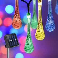 LED Solar String Light 5M 20LEDs Water Drop Bubble Ball Solar Lights Outdoor Waterproof Landscape Garden Festival Decoration Lantern Tree Patio Light