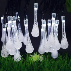 LED Solar String Light 5M 20LEDs Water Drop Bubble Ball Solar Lights Outdoor Waterproof Landscape Garden Festival Decoration Lantern Tree Patio Light