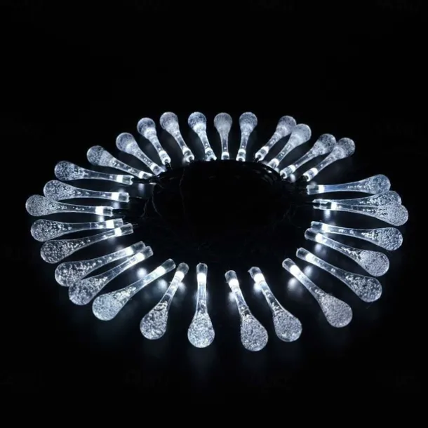 LED Solar String Light 5M 20LEDs Water Drop Bubble Ball Solar Lights Outdoor Waterproof Landscape Garden Festival Decoration Lantern Tree Patio Light