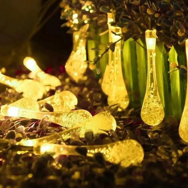 LED Solar String Light 5M 20LEDs Water Drop Bubble Ball Solar Lights Outdoor Waterproof Landscape Garden Festival Decoration Lantern Tree Patio Light