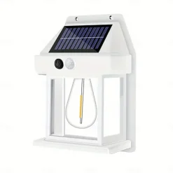 LED Solar Wall Light Motion Sensor Garden Light Dusk To Dawn Outdoor Lighting IP65 Waterproof Black And White Double Color Garden Landscape Christmas Decoration Warm Light