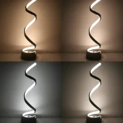 LED Spiral Table Lamp Modern Three-gear Dimming USB Power Button Switch