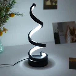 LED Spiral Table Lamp Modern Three-gear Dimming USB Power Button Switch