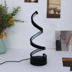 LED Spiral Table Lamp Modern Three-gear Dimming USB Power Button Switch