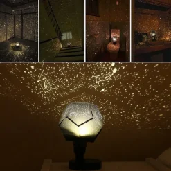 LED Starry Projector Light Bedside Night Lamp Planetario Casero for Kids Baby Nursery Planetarium Constellation Projector Night Scape Lights Home Bedroom Decoration