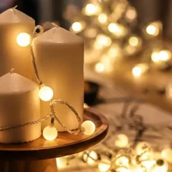 LED String Lights 3M-20LED 6M-40LED 10M-80LED Ball Lights USB Bulb Light String Waterproof Outdoor Wedding Christmas Holiday