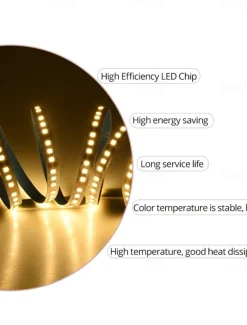 LED Strip 2835 1200LEDs High Brighter Warm White Natural White Flexible LED Rope Ribbon Tape Light Lamp 5m DC 12V