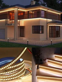 LED Strip 2835 1200LEDs High Brighter Warm White Natural White Flexible LED Rope Ribbon Tape Light Lamp 5m DC 12V