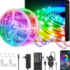 LED Strip Light 5050 SMD 20M/65.6FT Smart RGB Tape Rope Light Sync Music Light 16 Million Colors Changing Bluetooth APP Control W/ 40-Key Remote for Home Bedroom TV Car Xmas Decor (2x32.8FT)