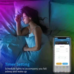 LED Strip Light 5050 SMD 20M/65.6FT Smart RGB Tape Rope Light Sync Music Light 16 Million Colors Changing Bluetooth APP Control W/ 40-Key Remote for Home Bedroom TV Car Xmas Decor (2x32.8FT)