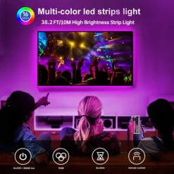 LED Strip Light 5050 SMD 20M/65.6FT Smart RGB Tape Rope Light Sync Music Light 16 Million Colors Changing Bluetooth APP Control W/ 40-Key Remote for Home Bedroom TV Car Xmas Decor (2x32.8FT)