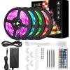 LED Strip Light Led Light Strip Kit Waterproof 20M(4x5M) 5050 10mm RGB 600 LEDs Strip Lights with 44Key IR Remote Controller Kit and 12V 10A EU US AU UK Power Supply with A set Mounting Bracket