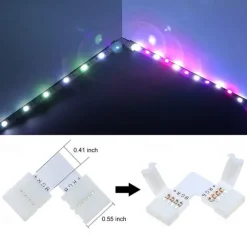 LED Strip Light Led Light Strip Kit Waterproof 20M(4x5M) 5050 10mm RGB 600 LEDs Strip Lights with 44Key IR Remote Controller Kit and 12V 10A EU US AU UK Power Supply with A set Mounting Bracket