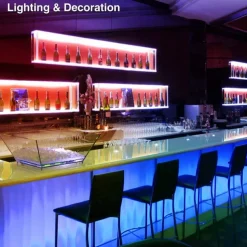 LED Strip Light Led Light Strip Kit Waterproof 20M(4x5M) 5050 10mm RGB 600 LEDs Strip Lights with 44Key IR Remote Controller Kit and 12V 10A EU US AU UK Power Supply with A set Mounting Bracket