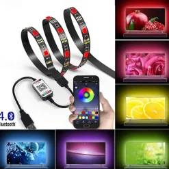LED Strip Lights APP Music Sync Control Set 5V USB 5050 SMD RGB Bluetooth TV Backlight Waterproof
