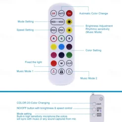 LED Strip Lights Bluetooth Music Sync 40/30/20/10m Color Changing LED Strip 40 Keys Remote Sensitive Built in Mic App Controlled LED Lights 5050 RGB APP Remote Mic 3 Button Switch