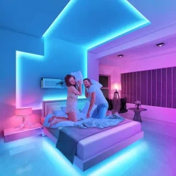 LED Strip Lights Bluetooth Music Sync 40/30/20/10m Color Changing LED Strip 40 Keys Remote Sensitive Built in Mic App Controlled LED Lights 5050 RGB APP Remote Mic 3 Button Switch