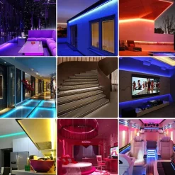 LED Strip Lights Bluetooth Music Sync 40/30/20/10m Color Changing LED Strip 40 Keys Remote Sensitive Built in Mic App Controlled LED Lights 5050 RGB APP Remote Mic 3 Button Switch