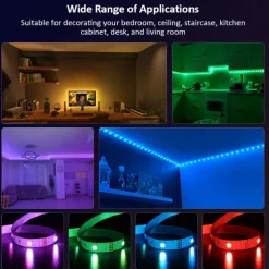 LED Strip Lights Bluetooth App Control 20m 66ft 600LEDs / 15m 49ft450LEDs RGB Color Changing SMD5050 Flexible Music Sync for Home Room Kitchen TV Decoration