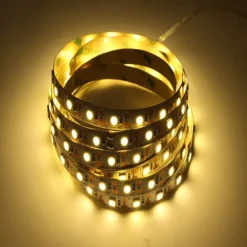 LED Strip Lights 1M Flexible Tiktok Lights 60 LEDs 2835 SMD 8mm Warm White White Cuttable Decorative Self-adhesive AA Batteries Powered Set