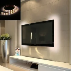 LED Strip Lights 1M Flexible Tiktok Lights 60 LEDs 2835 SMD 8mm Warm White White Cuttable Decorative Self-adhesive AA Batteries Powered Set