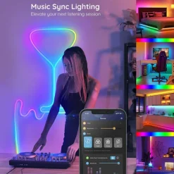 LED Strip Lights 1m-30m RGBIC WS2812b Bluetooth App Control Chasing Effect Lights Flexible Tape Diode Ribbon TV BackLight Room Decorate